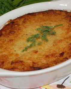 Запеканка из тертого картофеля с грудинкой