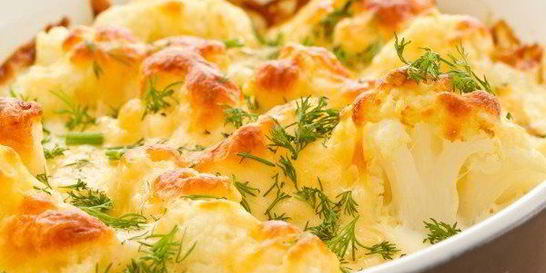 Запеканка из цветной капусты с куриным филе под сыром