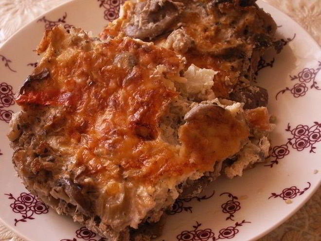 Рецепт запеканки из цветной капусты с шампиньонами и сыром