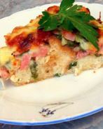 Запеканка из яиц с ветчиной на молоке