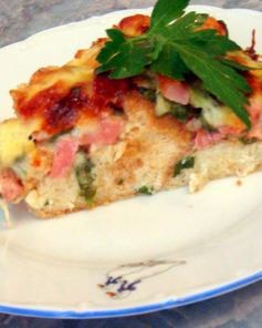 Запеканка из яиц с ветчиной на молоке