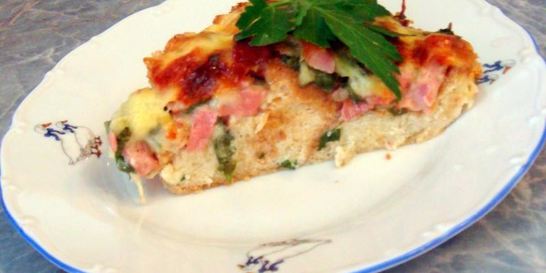 Запеканка из яиц с ветчиной на молоке