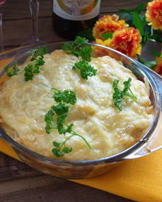 Запеканка с колбаской и сыром