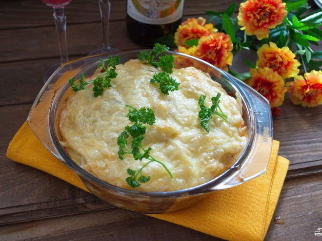 Рецепт запеканки с колбаской и сыром