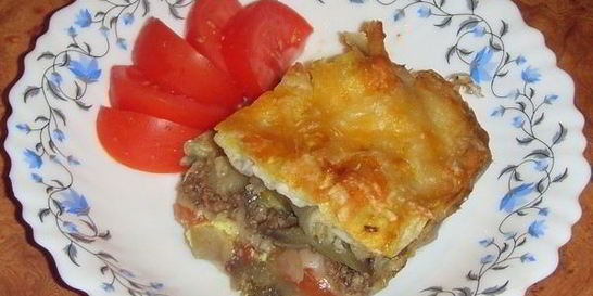 Запеканка с мясом и овощами