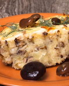 Запеканка с солеными грибами