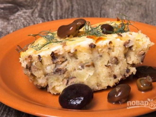 Рецепт запеканки с солеными грибами
