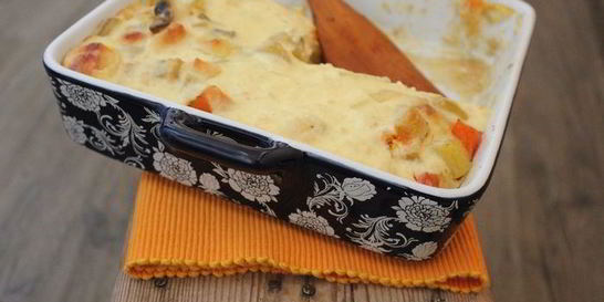 Запеканка с тыквой, грибами и сыром Джюгас