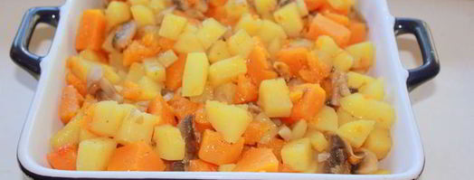 запеканка с тыквой, грибами и сыром джюгас. Шаг 5