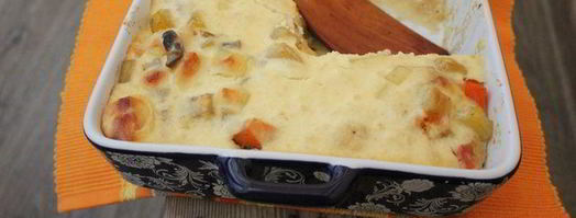 запеканка с тыквой, грибами и сыром джюгас. Шаг 7