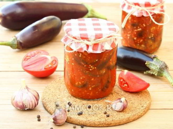 Рецепт баклажанов в томате на зиму