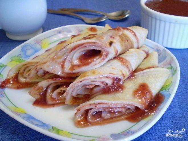 Рецепт блинчиков с джемом