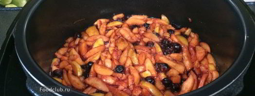 джем из яблок с черноплодной рябиной в мультиварке. Шаг 3