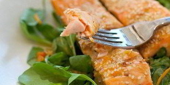 Лосось с апельсиновым джемом