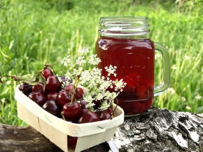 Рецепт черешнева-вишневого компот