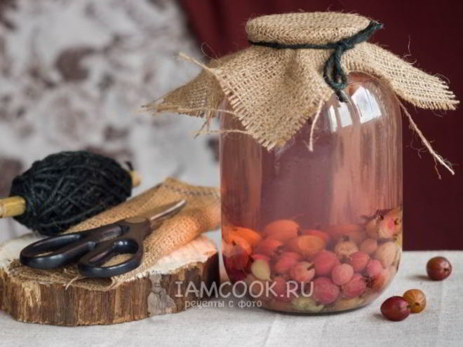 Рецепт компота из красного и зеленого крыжовника на зиму