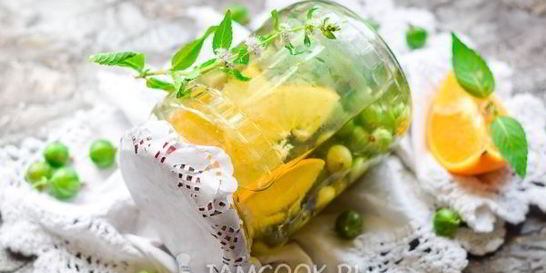 Компот из крыжовника с апельсином