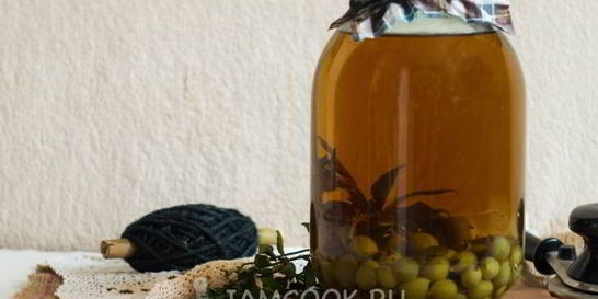 Компот из крыжовника с мятой