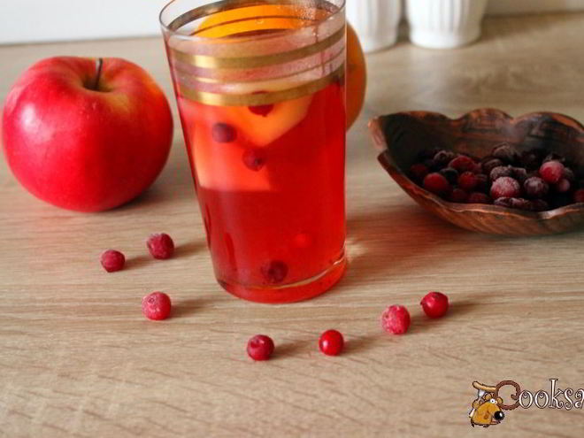 Рецепт яблочно-клюквенного компот