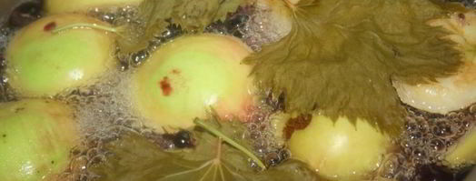 яблочный компот с виноградными листочками. Шаг 4