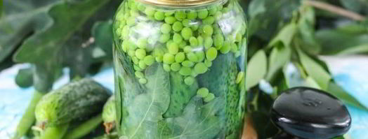 консервированные огурцы с зеленым горошком на зиму. Шаг 10