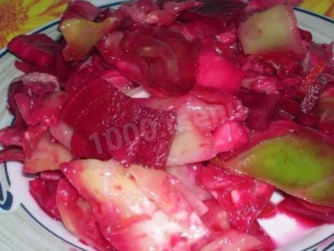 Рецепт маринованной краснокочанной капусты