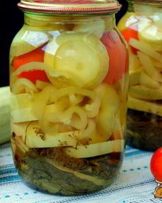 Маринованные кабачки с болгарским перцем