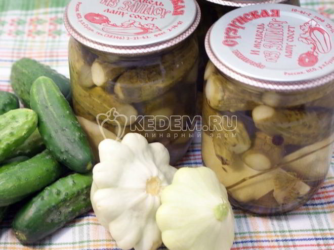 Рецепт маринованных огурцов с патиссонами