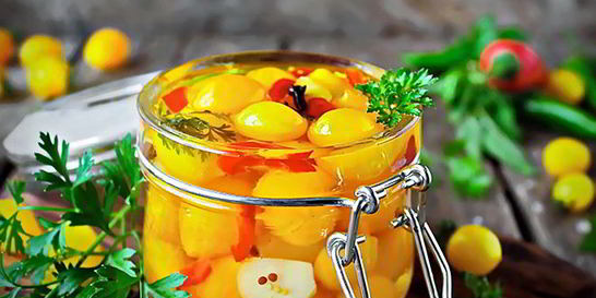 Маринованные желтые черри
