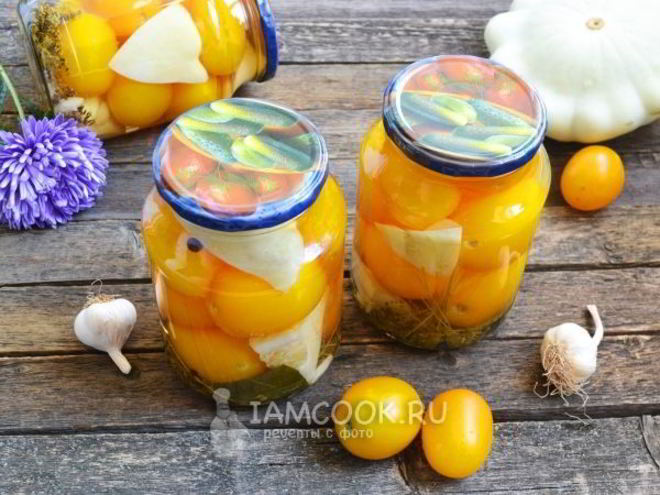 Рецепт помидоров, маринованных с патиссонами