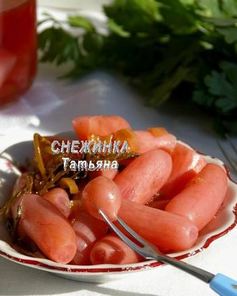 Редис маринованный с зеленым луком