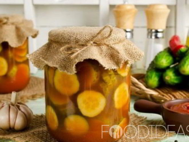 Рецепт огурцов с кетчупом чили на зиму в литровых банках