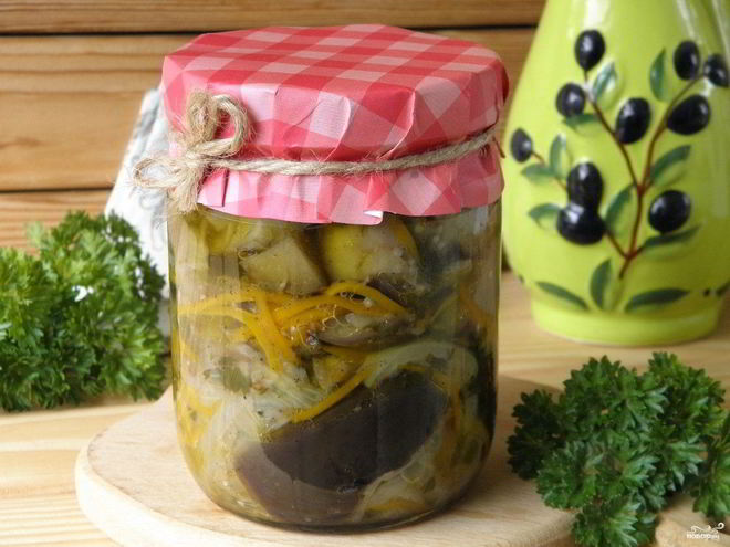 Рецепт синеньких с морковкой по-корейски на зиму