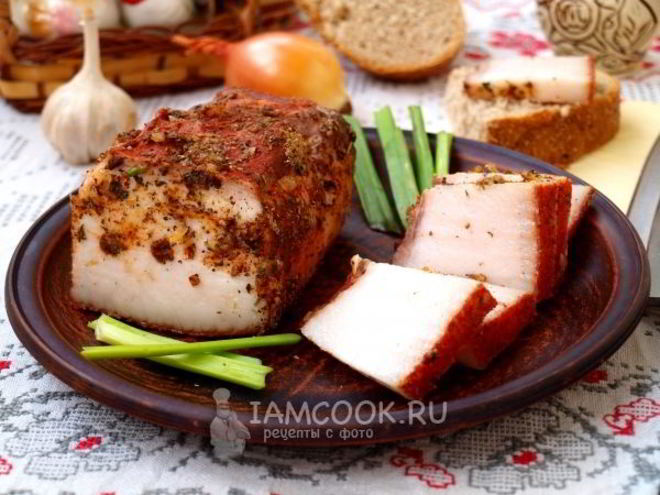 Рецепт сала в луковой шелухе