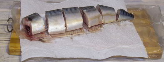 слабосоленая скумбрия. Шаг 2