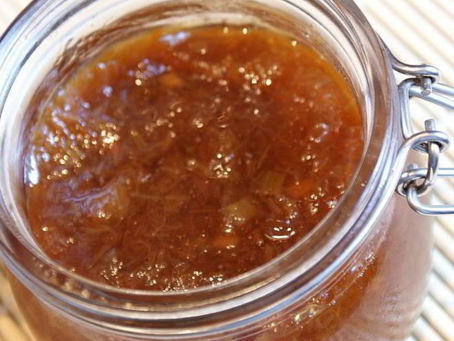 Рецепт варенья из ревеня с зелеными яблоками и имбирем