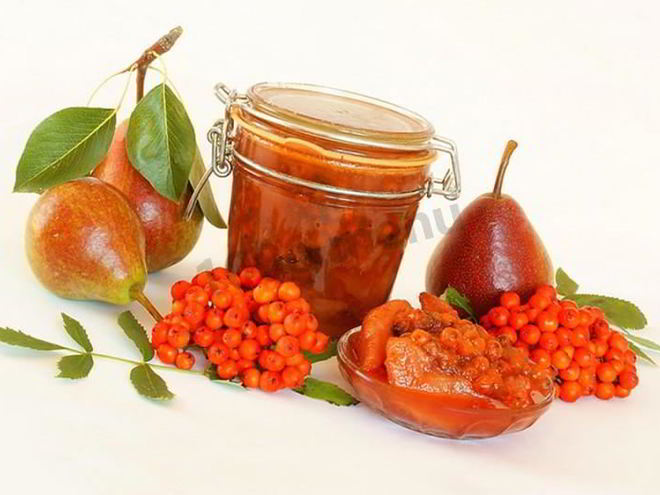 Рецепт варенья из рябины с грушами