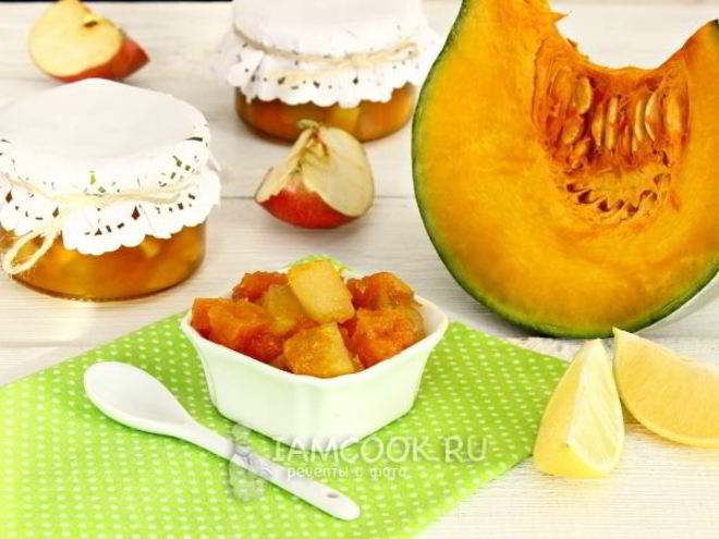 Рецепт варенья из тыквы с яблоками на зиму