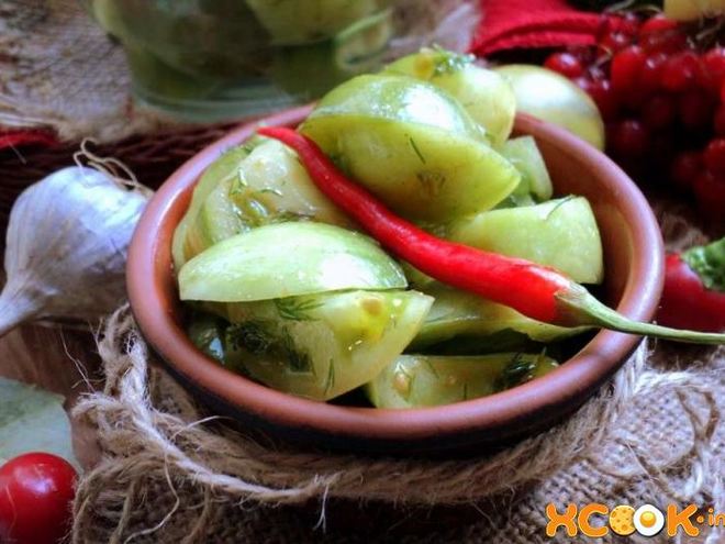 Рецепт зеленых помидоров на зиму