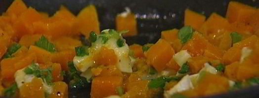 башенки из баклажанов с тыквой, гранатом и мятой. Шаг 7