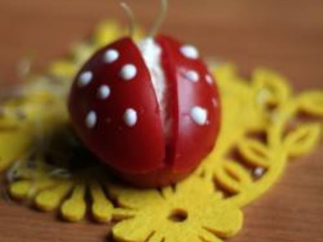 Рецепт божьих коровок из помидоров, фаршированные творожком