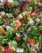 Буйство цвета с печеными баклажанами