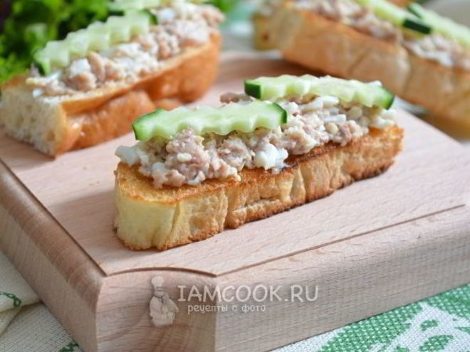 Рецепт бутербродов с печенью трески и яйцом