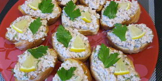 Бутерброды с печенью трески