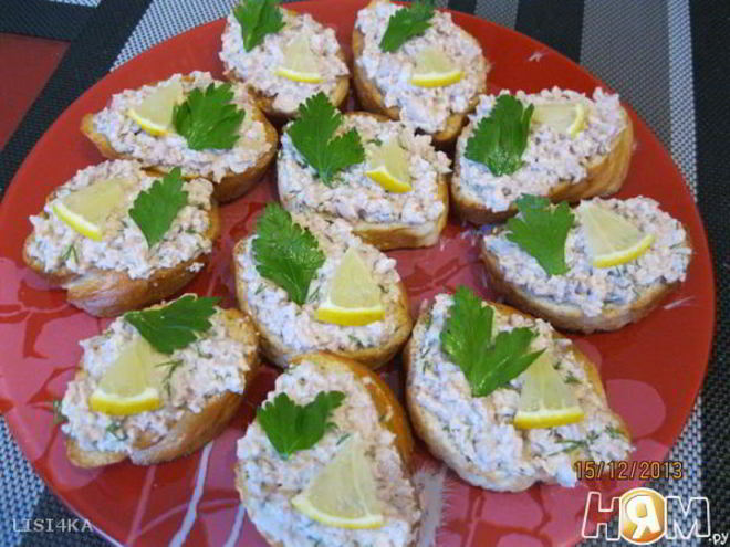 Рецепт бутербродов с печенью трески