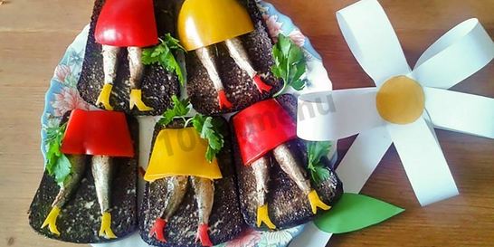 Бутерброды со шпротами праздничные