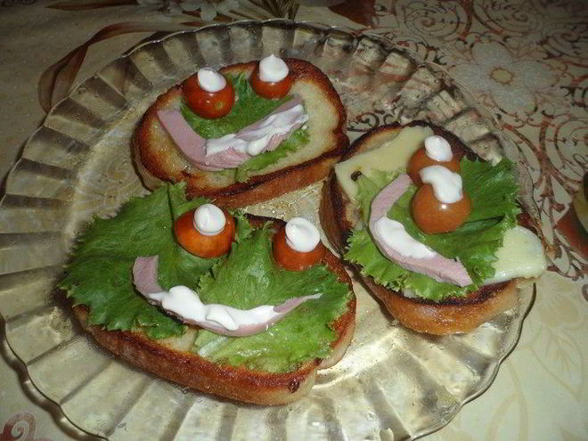 Рецепт бутербродов веселых мордашки