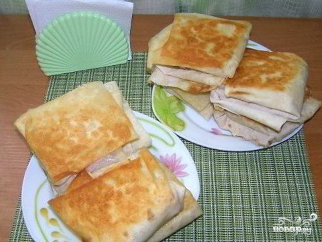 Рецепт горячих бутербродов из лаваша