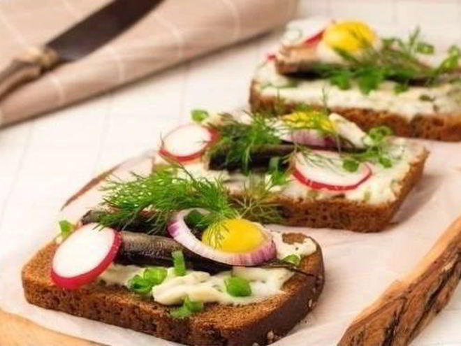 Рецепт норвежских бутербродов с рыбой смерребред