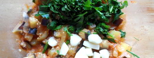 икра из баклажанов с болгарским перцем и чесноком. Шаг 4